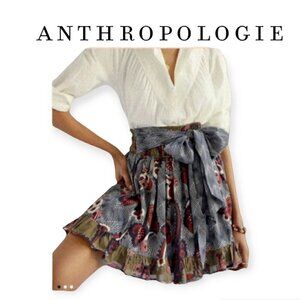 Anthropologie LetMeBe Floral Chiffon Fit Flare Mini Skirt Size Small NWT New